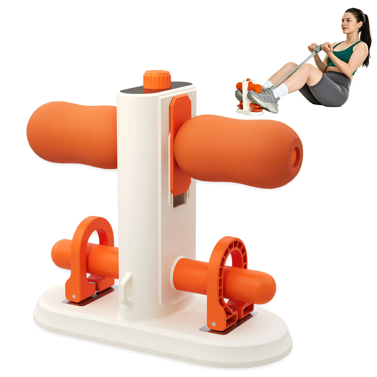 HXD-ERGO 2-in-1 Sit Up Assist Device with Resistance Bands, Adjustable Ab Trainer for Home Gym, Core Workout Equipment for Men & Women