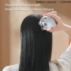 Electric Scalp Massager Rechargeable with 4 Massage Claws Waterproof Handheld Hair Remover for Deep Kneading Fatigue Relief Christmas Gift Portable Multi-functional Kneading Vibration Device 3 Kneading Modes Cat Massage Device