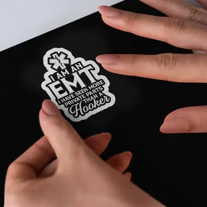EMT Letter Pattern Car Sticker, Car Exterior Decorative Sticker, Car Exterior Decoration Accessories for Car, Laptop, Water Bottle, Window