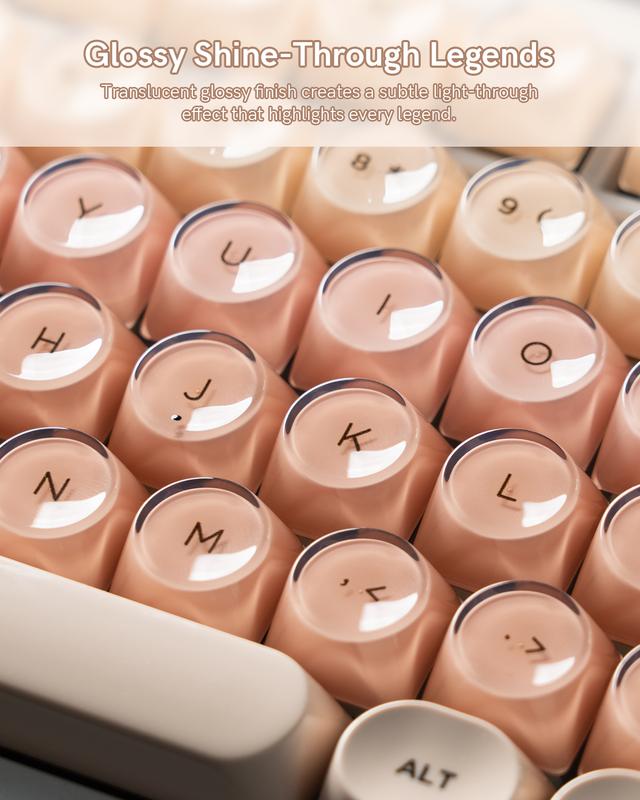 Womier PBT Keycaps MOA Profile for US layout Mechnical Keyboard，128 Keys Double-Shot Keycap
