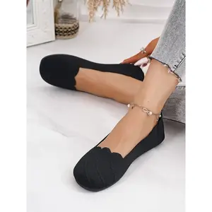 Women's Wide Fit Flat Shoes, Classic Round Toe Slip-On Design, Fashion Ballet Style, Comfortable All-Day Wear, Perfect for Casual, Soft Sole FlatsGift