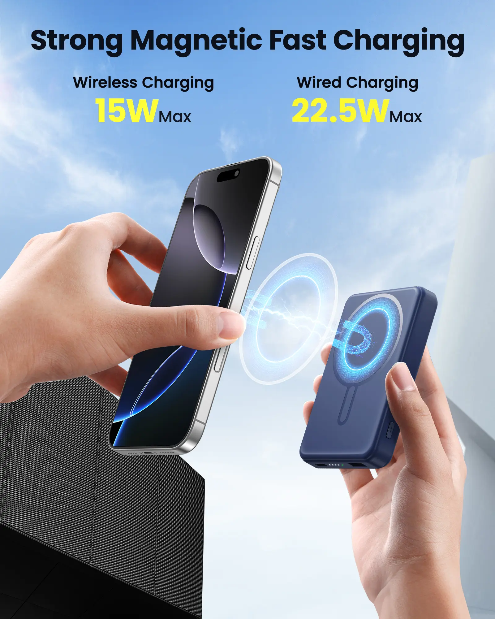 CrazyWhale12000mAh MagSafe Magnetic Power Bank | LED Display, 20W PD Fast Charge for iPhone 17/16/15/14/13 Pro Max