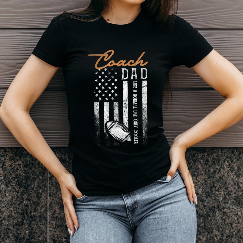 Mens Football Coach Dad Like A Normal Dad Only Cooler USA Flag T-Shirt Breathable Graphic Tee Peak Design Sweatshirt Hoodie
