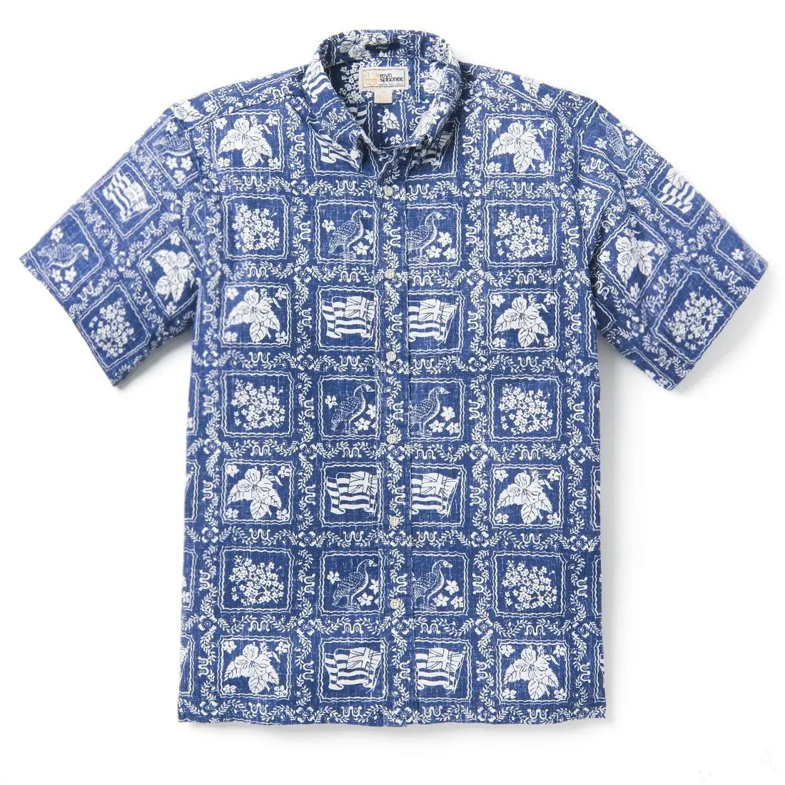 Reyn Spooner "Lahaina Sailor" Navy Button Down Men's Hawaiian Shirt