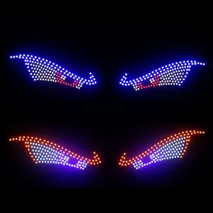 Car LED Devil Eyes Light Decorative Lights USB Warning Lights Dynamic Demon Eye Lights Atmosphere Light Car Light Embellishments Auto Accessories, Car Lighting Accessories