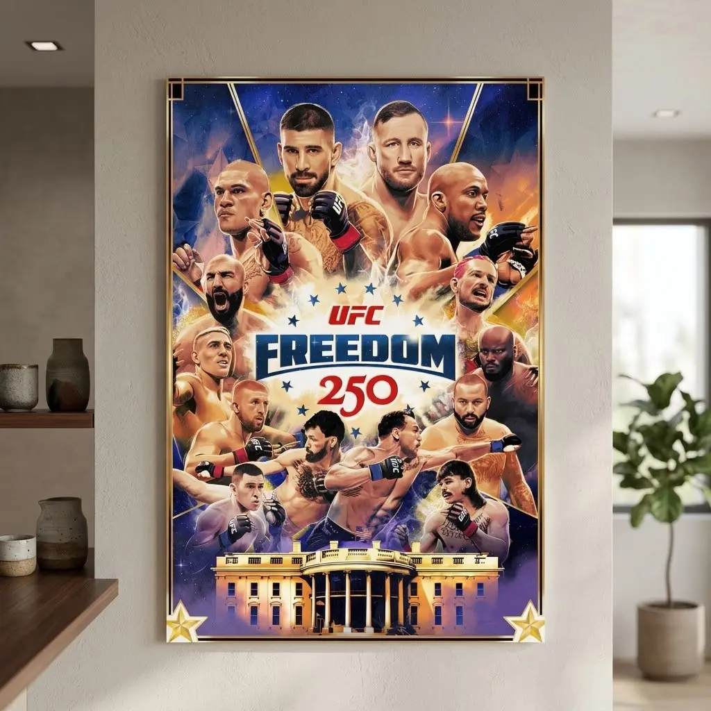 UFC Freedom 250 The White House Washington DC Mixed Martial Arts Poster - Unframed