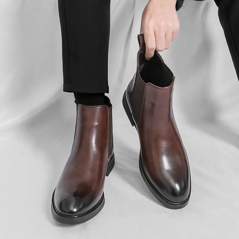 Ubetif Men's Classic design ankle boots Fashion round-toe style, suitable for daily wear men's full-fitting shoes, suitable for daily wear suit shoes,classic American PU denim boots, fashionable Chelsea boots, Father's Day gift tiktokshopbacktoschool