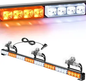 Nilight Traffic Advisor Strobe Light Bar 35Inch 32LED 21 Flash Patterns Directional Safety Warning Lights with Cigar Lighter on Trucks Cars Construction Vehicles