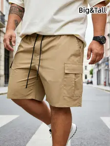 Men's Plus Size cargo shorts, Athletic Shorts Casual, Multi-Pocket Drawstring Loose Five-Quarter Pants, All Seasons Wear, Perfect Birthday Gift for Boyfriend or Husband