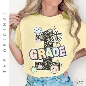 Comfort Colors First Grade Composition Notebook Teacher Shirt, 1st Grade Tee, First Day of School Matching TShirt, New Teacher Gift, Squad Team, Last Day - TrendWear USA
