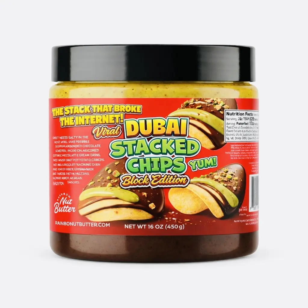 DUBAI STACKED CHIPS HAZELNUT BLOCK EDITION Hazelnut Pistachio Nut Butter Cream Crunchy Kataifi Kanafeh DUBAI STACKED CHIPS HAZELNUT BLOCK EDITION Hazelnut Pistachio Nut Butter Cream Crunchy Kataifi Kanafeh