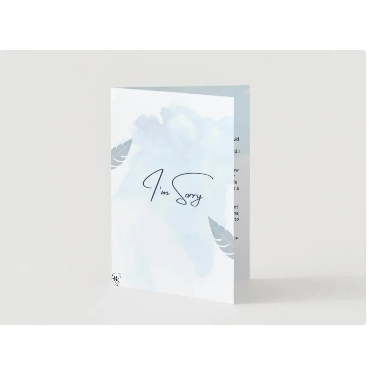 Apology card for your Son