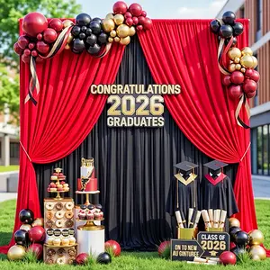 【Memorial Day 】4x10FT Backdrop Curtains - 2 Panels Wrinkle-Free Polyester Drapes for  Graduation Decorations 2026 Baby Shower Birthday Wedding Stage Pink Party Backgrounds