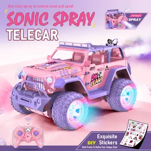 2.4G New Pink Spray Remote Control Car, 1:16 Scale RC Monster Truck - The Perfect Gift for Girls, RC Car Battery (Included), Controller Battery (Not included), Remote Controlled Car