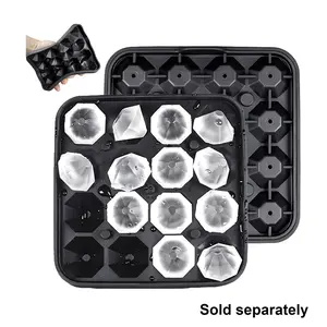 Tiny Diamond Ice Molds, Small Diamond-Shaped Silicone Ice Cube Trays 16 Cubes Per Tray, Easy Release, BPA-Free Mini Ice Cube Trays with Lid
