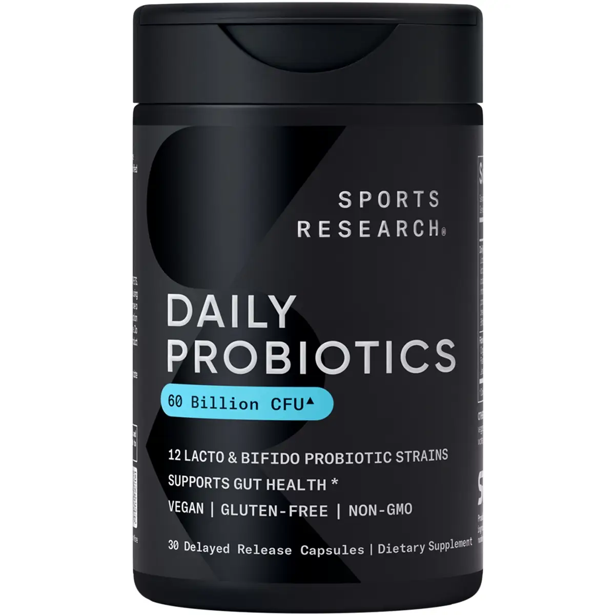 Sports Research Daily Probiotics with Prebiotics, 60 Billion CFU - Vegan Capsule...
