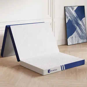 Folding Mattress Twin, Trifold 4 Inch for Guest Room/Caravan/Camping/Travel, Tri Folding Mattress with Removable Cover & Non-Slip Bottom, 75"x39"x4"