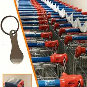 Stainless Steel Grocery Cart Token Keychain Set, Heavy Duty Keychain, Anti-Loss Token Ring Pendant, Anti Lost Keyring, Simple Practical Fun Design, Perfect Gift for Mother's Day or Christmas
