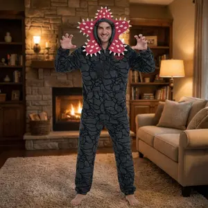 Funny Monster Onesie Pajamas Unisex Hooded Sleepwear, Adult Long Sleeve Homeewear, Casual Loungewear for Men and Women