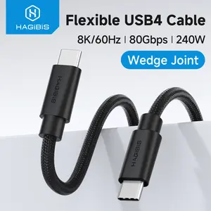 Hagibis USB C to USB C Cable USB 4 Full Function Cable 80Gbps 240W Fast Charging 8K Video Cord For Thunderbolt 5 iPhone 17 Pro