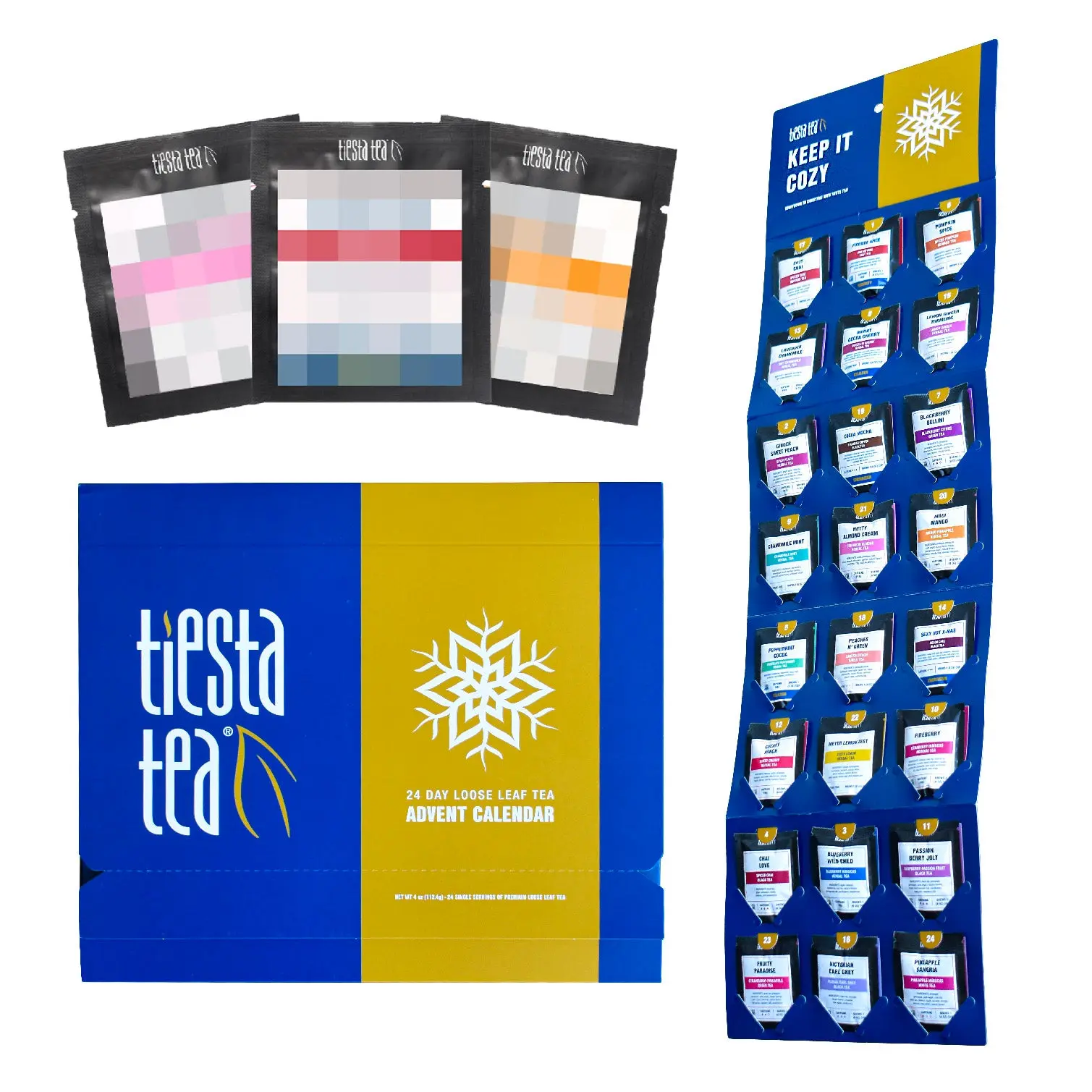 Tea Advent Calendar, 24 Holiday Loose Leaf Tea Packets | Tiesta Tea