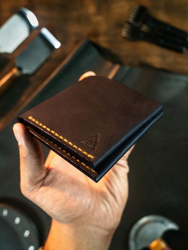 Men's Leather Wallet Handmade Hand Stitched Hand Waxed Burnished Edges Button Closure Bifold Style Best Valentines Gift For Him, Birthday Gift, Anniversary Gift For Husband, Boyfriend Gift