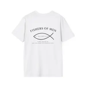 Fishers of Men T-Shirt | Back Print Christian Scripture Design