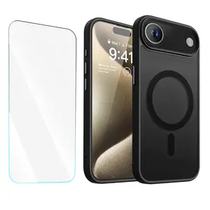 Entronix Bundle Compatible with iPhone 17 Air - [Magnetic] Translucent Matte Case & 1 Clear Screen Protector