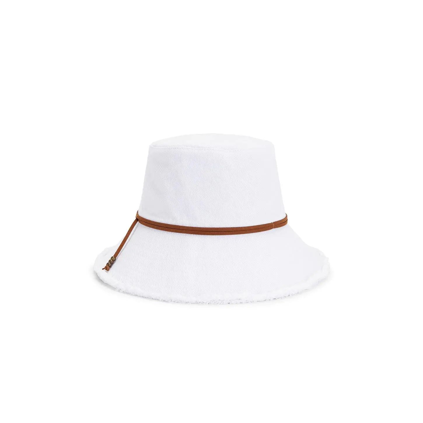 Hat Attack Fringed Bucket Hat in White