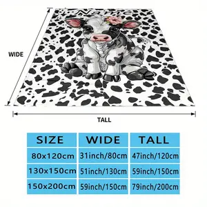 Personalized Blanket Featuring A Dairy Cow Design With Your Name Printed On It. Soft And Cozy, This Memorable Blanket Is A Perfect Holiday Gift For Friends, Family, And Classmates, Ideal For Naps, Camping, And Travel