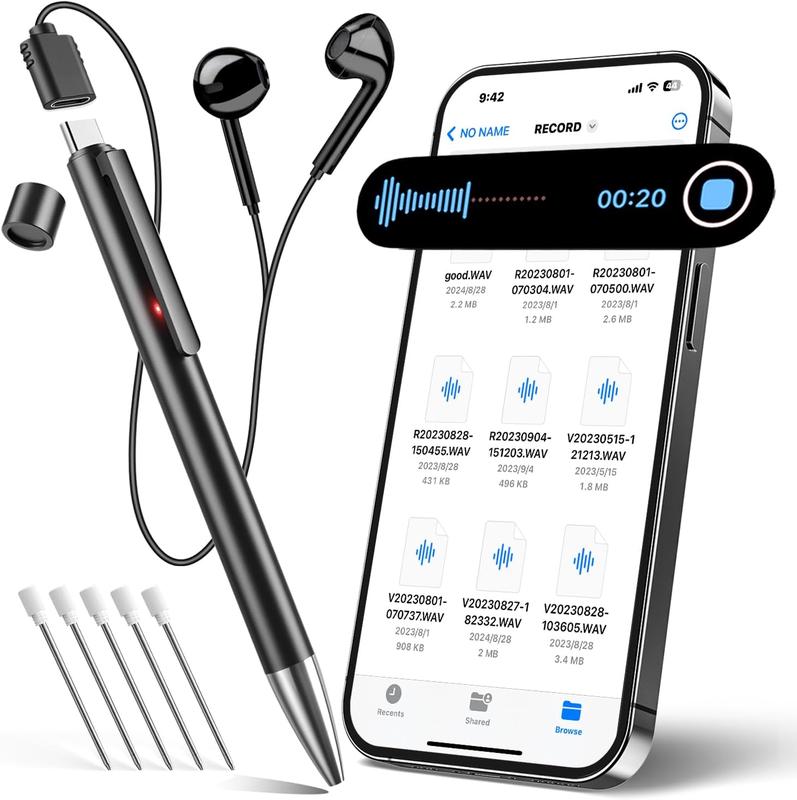 Professional Voice Recorder for Lectures Meetings,Digital Voice Activated Recorder with Playback,64GB(4400Hrs) Dictaphone Audio Recording Device with AI Noise Cancellation,Support OTG