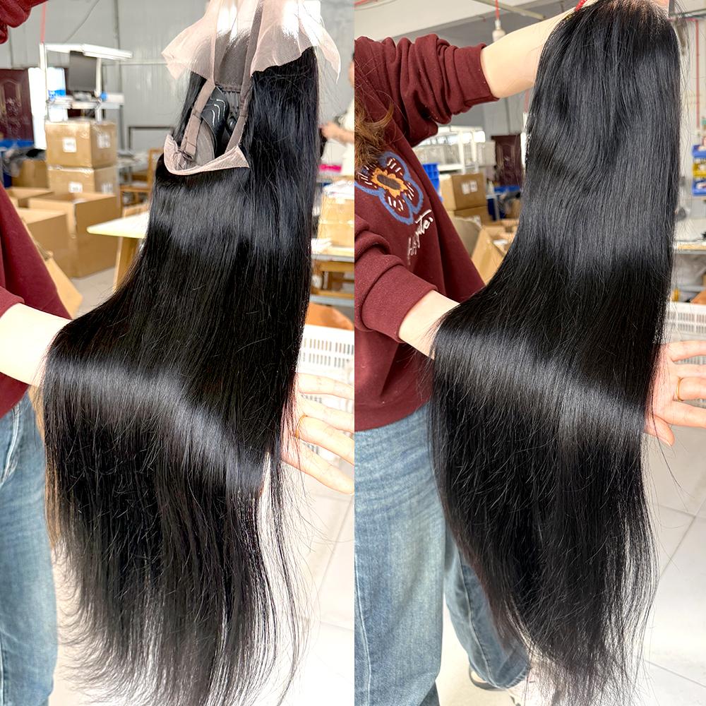 Smooth Straight 13x4 13x6 Transparent Lace Front Wig Human Hair 360 Full HD Lace Frontal Human Hair Wigs For Women Brazilian Remy Hair 12A Grade Wig Natural Black PrePlucked Hairline