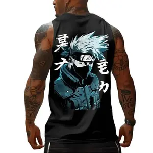 Kakashi Hatake Tank Top – Naruto Anime Graphic Sleeveless Shirt – 100% Cotton Ninja Streetwear