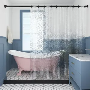 EVA Clear Shower Curtain Liner, 3D Water Cube 5G Shower Liners with 12 Rustproof Metal Grommets and Weighted Magnets, Waterproof Duty for Bathroom 72 x 72
