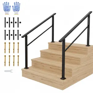 Garvee Handrails and railing kits for open stairs and interior staircases, including black railings and 3-step stair handrails for enhanced safety and style
