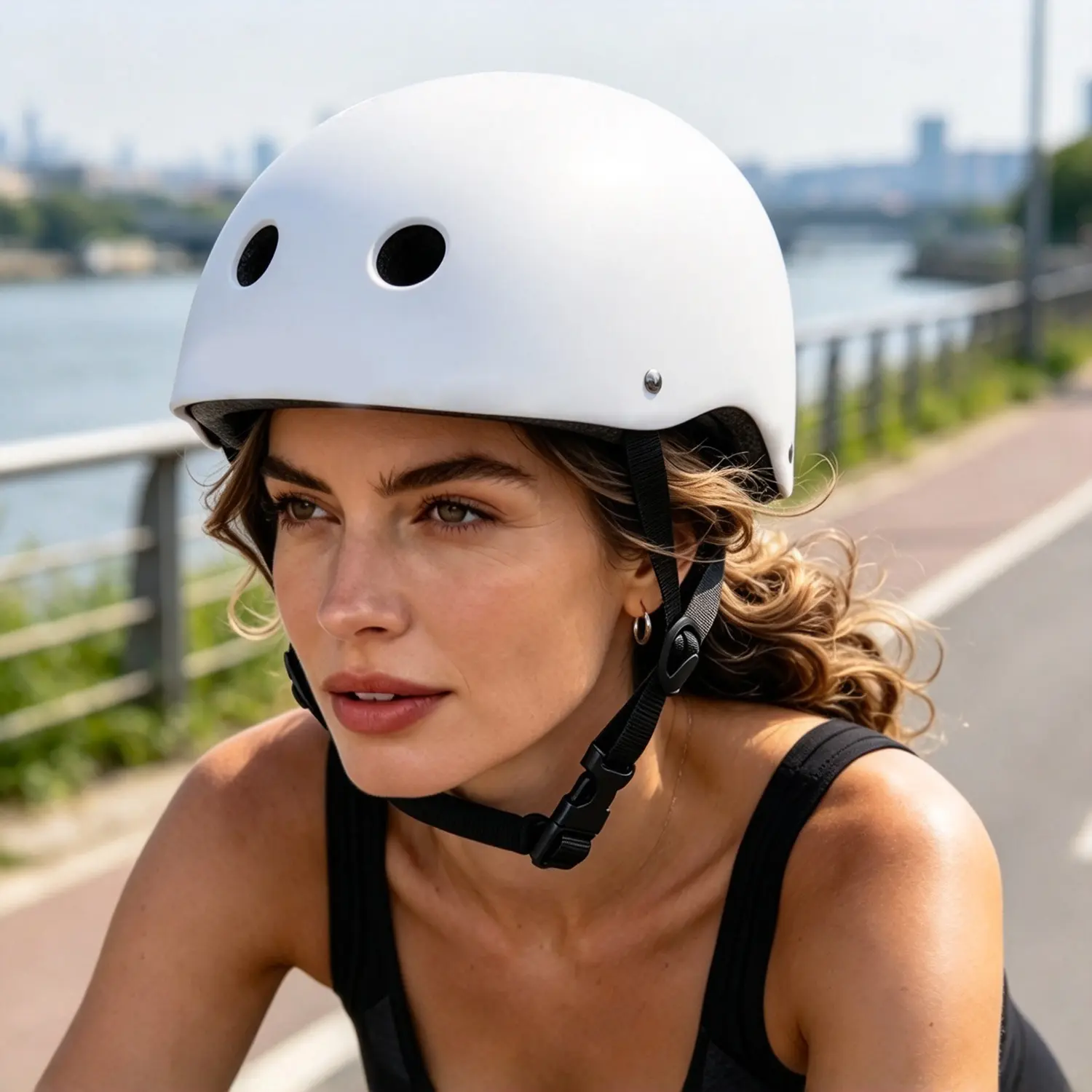 FOUBEAK White Adjustable Unisex Adult Sports Helmet - Bike & Skate Helmet, Ideal Christmas Gift for Adults