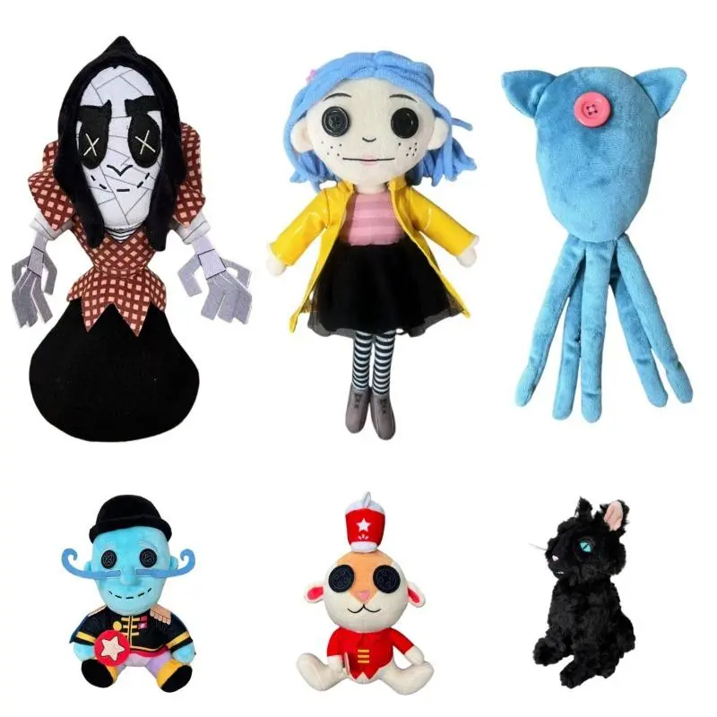 New Coraline Plush Stuff Cartoon Figure Kawaii Doll Soft Pillow Ugly Kids Cute Collectible Dolls Decoration Toys Birthday Gifts