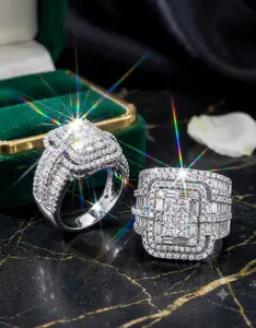 Set of 2 Cubic Zirconia rings for women – Elegant and striking stackable jewelry – The perfect gift for her.