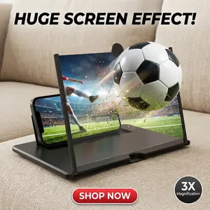 10.3” HD Phone Screen Magnifier with Foldable Stand – 3D Screen Amplifier for Movies, Gaming & Streaming – Universal Smartphone Compatible