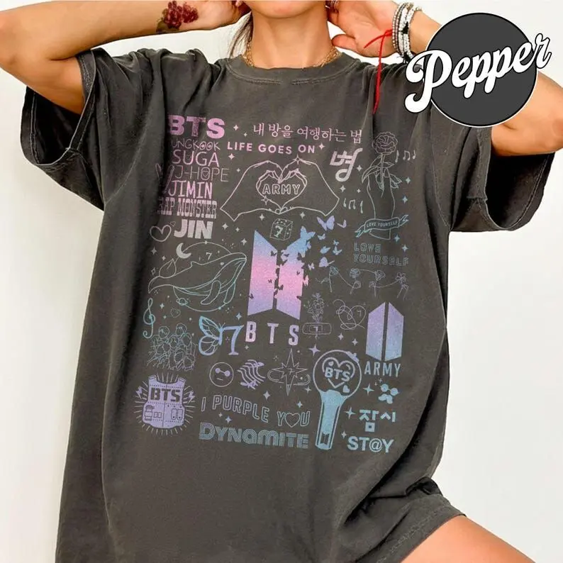 Kpop Fan Lightstick Doodle Shirt Arirang 2026 Retro Comfort Tee