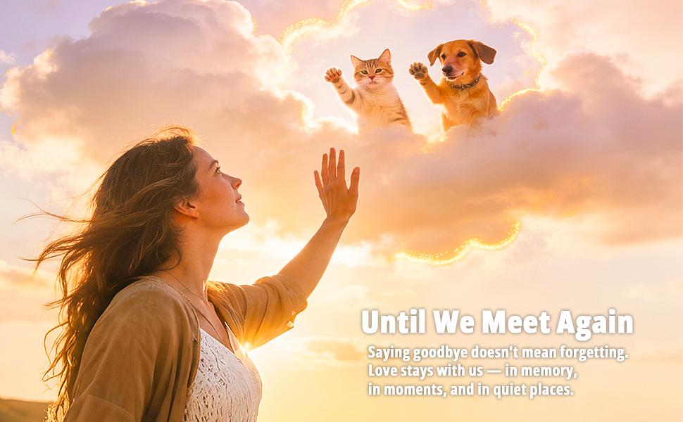 Pet Urn for Cat or Dog Ashes, Ceramic Keepsake Urn with Dual-Layer Design, Pet Memorial Cremation Remembrance Box