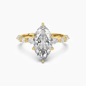 [Sonnet Marquise] Certified 2.1ct F VS1 Marquise Lab Grown Diamond Engagement Ring (TW 0.7ct)