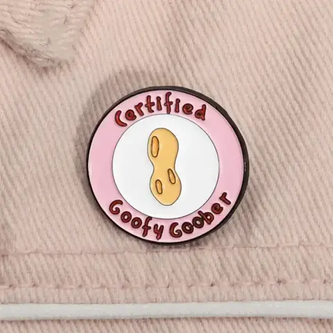 Cartoon Peanut & Letter Design Brooch, Cute Cartoon Badge for Backpack & Clothes Collar, Fashion Charm Pin Accessories for Women & Men, Girl Jewelry Accessories, Durable Metal Pins, Lapel Pin, Fashion Accessory, Round, Alloy Brooch Pin, Brooch Pin Clip