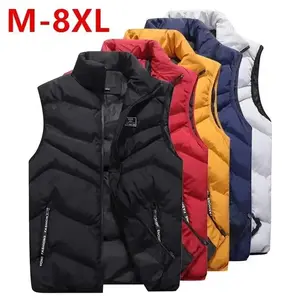 8XL 7XL Plus size vest  Men Jacket Sleeveless Vests Winter Jackets man Casual Coats Men's Vest Cotton Thicken WaistcoatRTWU