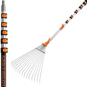 Telescoping Collapsible Roof Rake for Leaves and Pine with Extension Pole