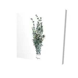 360 stand Thyme Leaves Bundle Wall Art Print, 8x8 in. White Nature-Inspired Leaves Artwork, Artistic Home Decor Decoration, Ideal Gift for Room Home Supplies