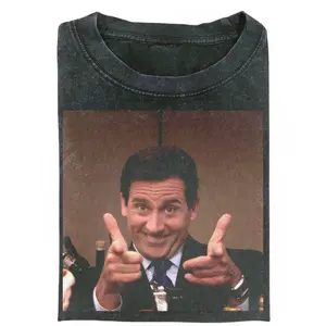 Michael Scott Finger Shirt, The Office Meme Tee, Steve Carell Funny Boss Moment T-shirt, Vintage Sitcom Graphic Tee, Gift for Men, Gift for Women, Crew Neck T-shirt, Trending T-shirt