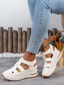 Summer New High-Top Women's Wedge Sandals, High Platform Sandals, PU Leather Sandals, Side Zipper Easy On/off, Soft Sole Comfortable Lightweight Fashion Shoes