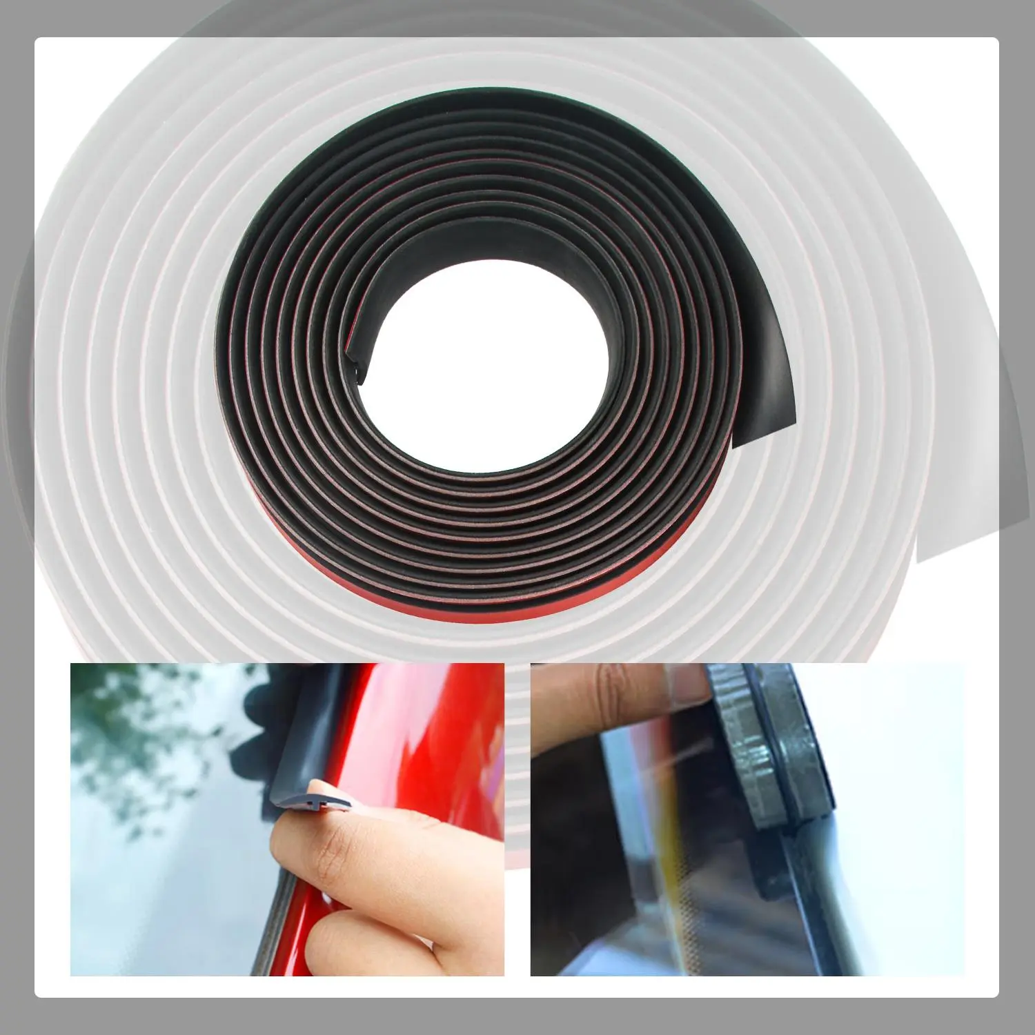 Car Weather Stripping 14mm/19mm Car Windshield Weather Seal Rubber Stripping Trim Weatherstrip Adhesive T Shape Sunroof Seal Cover Leak Sound Proofing (10 Feet)