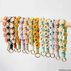Mobile phone lanyard Huahua mobile phone chain hand-woven high-end camera rope ins pendant daisy mobile phone lanyard female